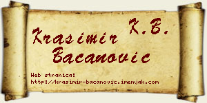 Krasimir Bacanović vizit kartica